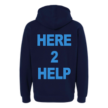 Load image into Gallery viewer, NVY HERE 2 HELP HOODIE

